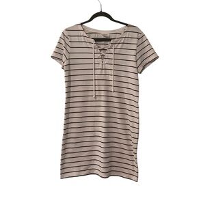 NWOT Seed Heritage Women's White Striped Short Sleeve Dress Size XS